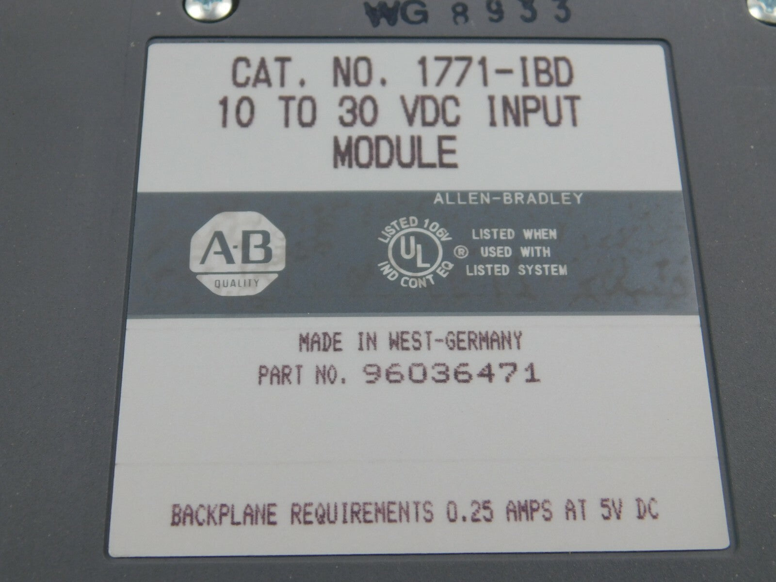 Allen Bradley  CAT.NO.1771-IBD 10 TO 30 VDC 
