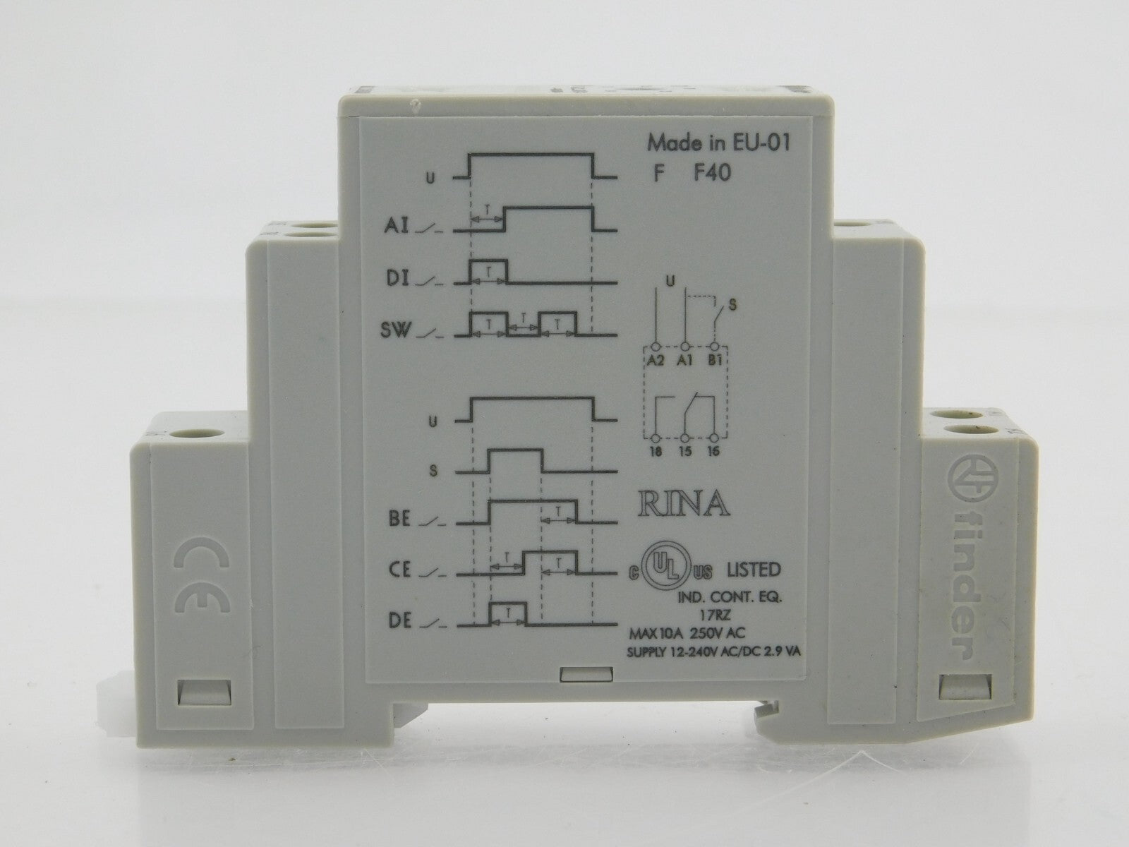 Finder Zeit Relais 80.010.240.0000 16A-250V 12...240V AC-DC