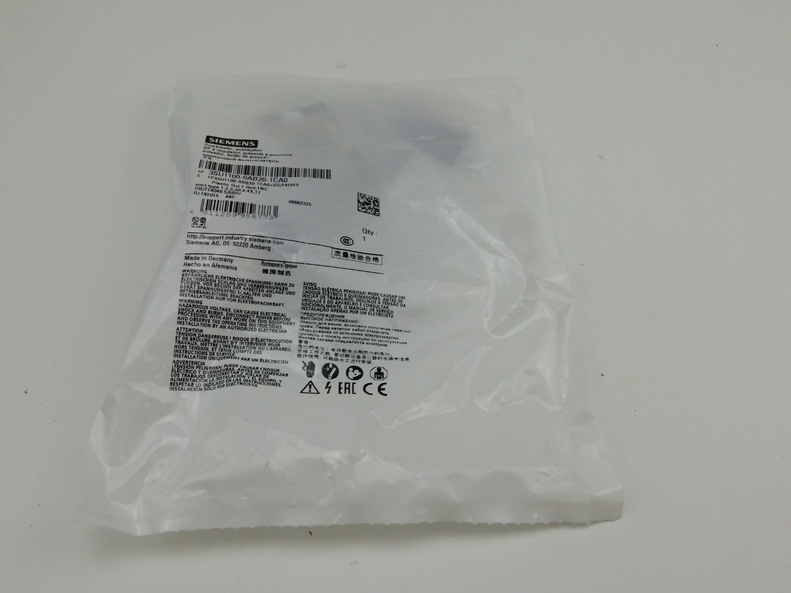 SIEMENS Drucktaster 3SU100-0AB20-1CA0 Red ** 3 Stück **