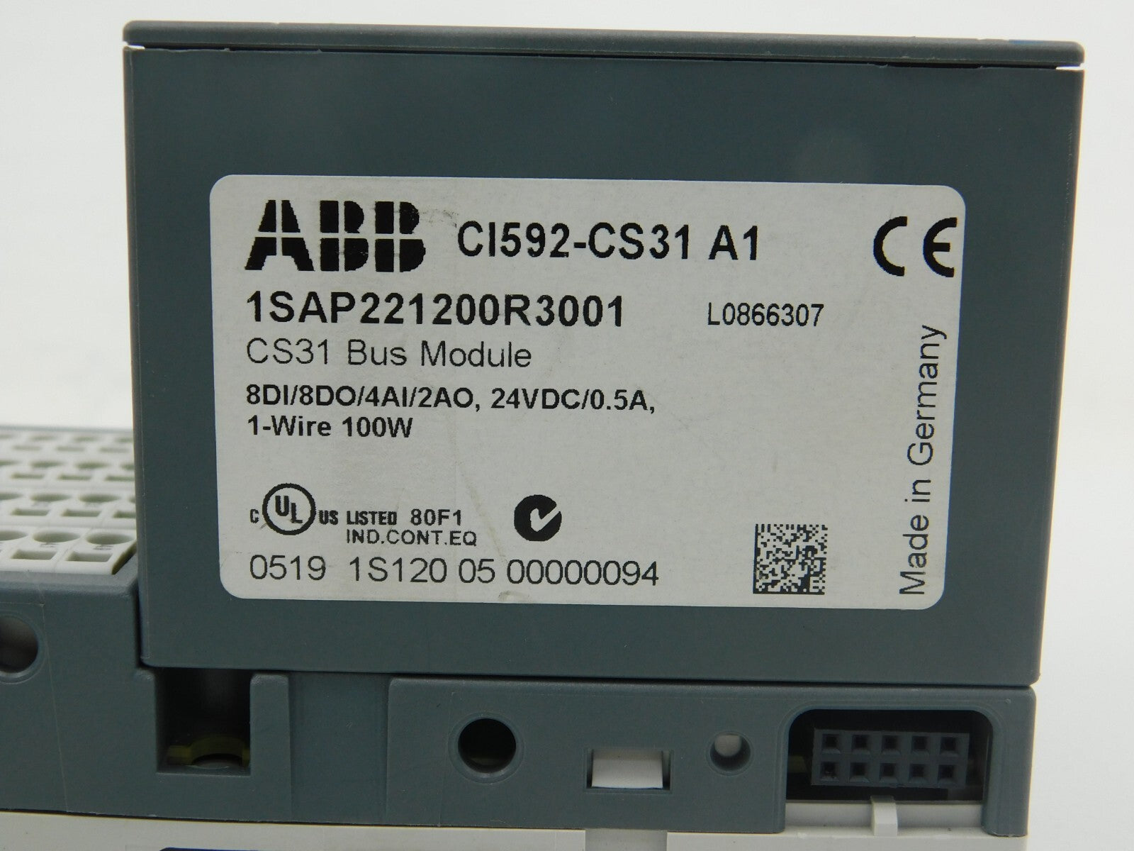 ABB CS31 Bus Module 1SAP221200R3001 CI592-CS31 A1