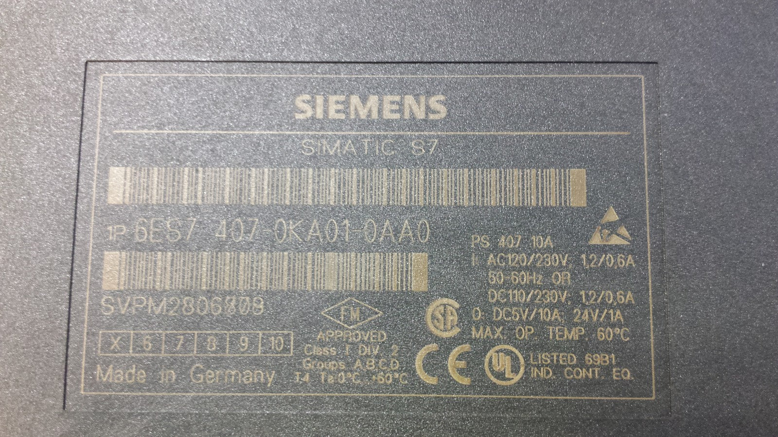 Siemens Simatic S7 6ES7 407-0KA01-0AA0 E:05 // 6ES7407-0KA01-0AA0