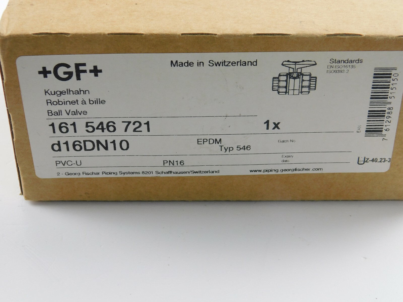 Georg Fischer Kugelhahn Typ 546 d16 DN10 PN16