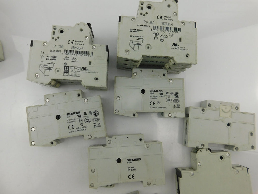 SIEMENS 5SJ63 MCB C63+ 5SX21 C1+ 5SY45 MCB C10 ...... zusammen