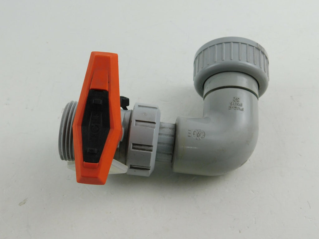 Georg Fischer Kugelhahn Typ 546 DN10 - 15 PVC-C + Bogen 90°   