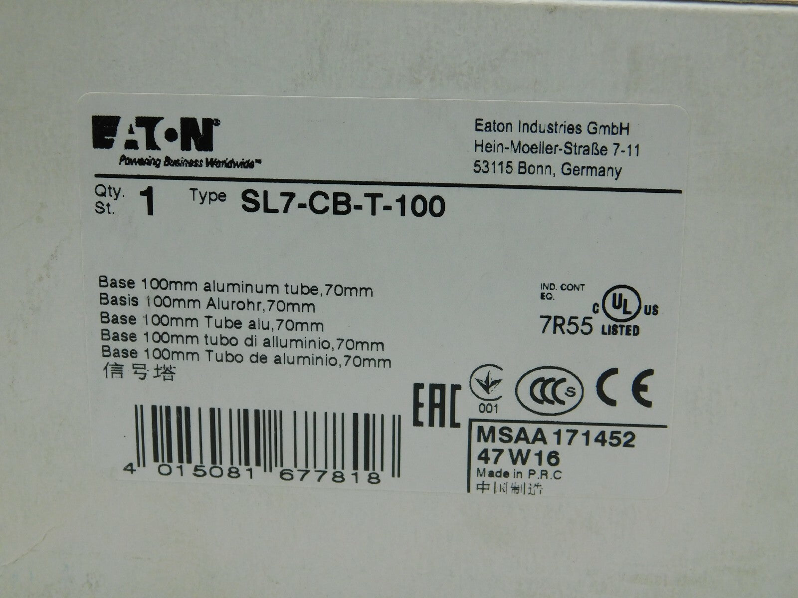 EATON SL7-CB-T-100 Max 250 AC/DC 171452