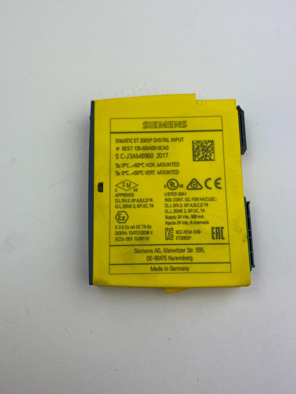 SIEMENS SIMATIC ET 200SP DIGITAL INPUT 6ES7 136-6BA00-0CA0