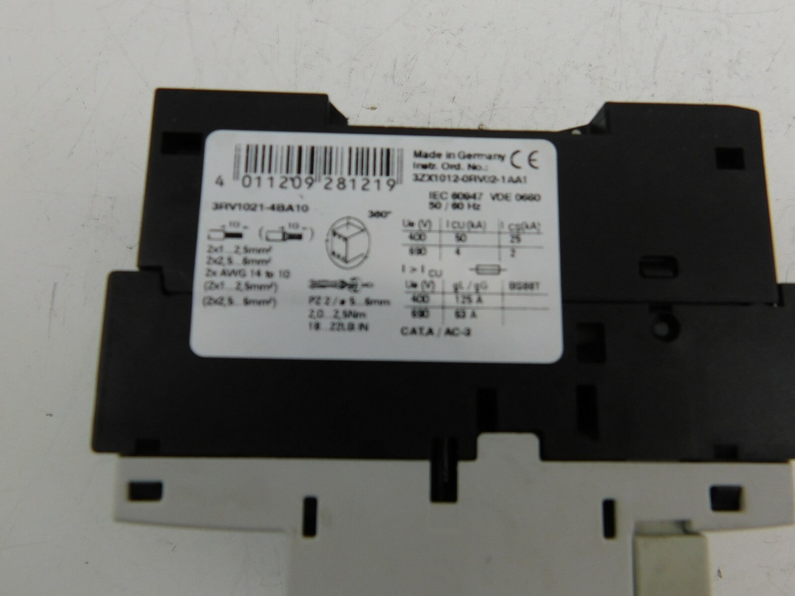 SIEMENS SIRIUS Leistungsschalter  3RV1021-4BA10 14 20A