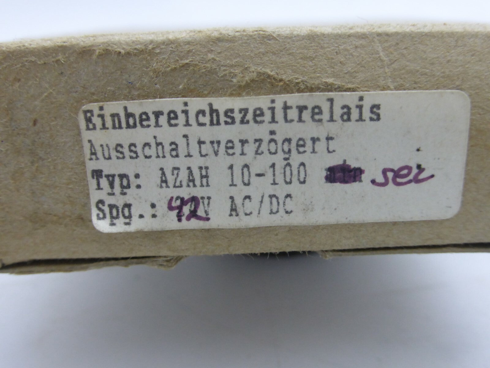 ACS Control System Einbereichszeitrelais Typ AZAH 10-100sec 42V
