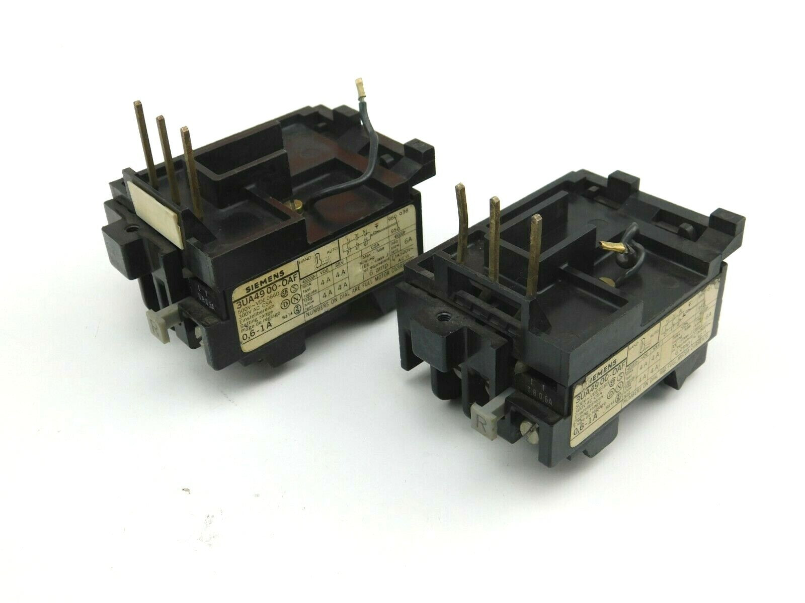 SIEMENS Überstromrelais 3UA49 00-0AF 0,6-1 A ** 2 Stück **