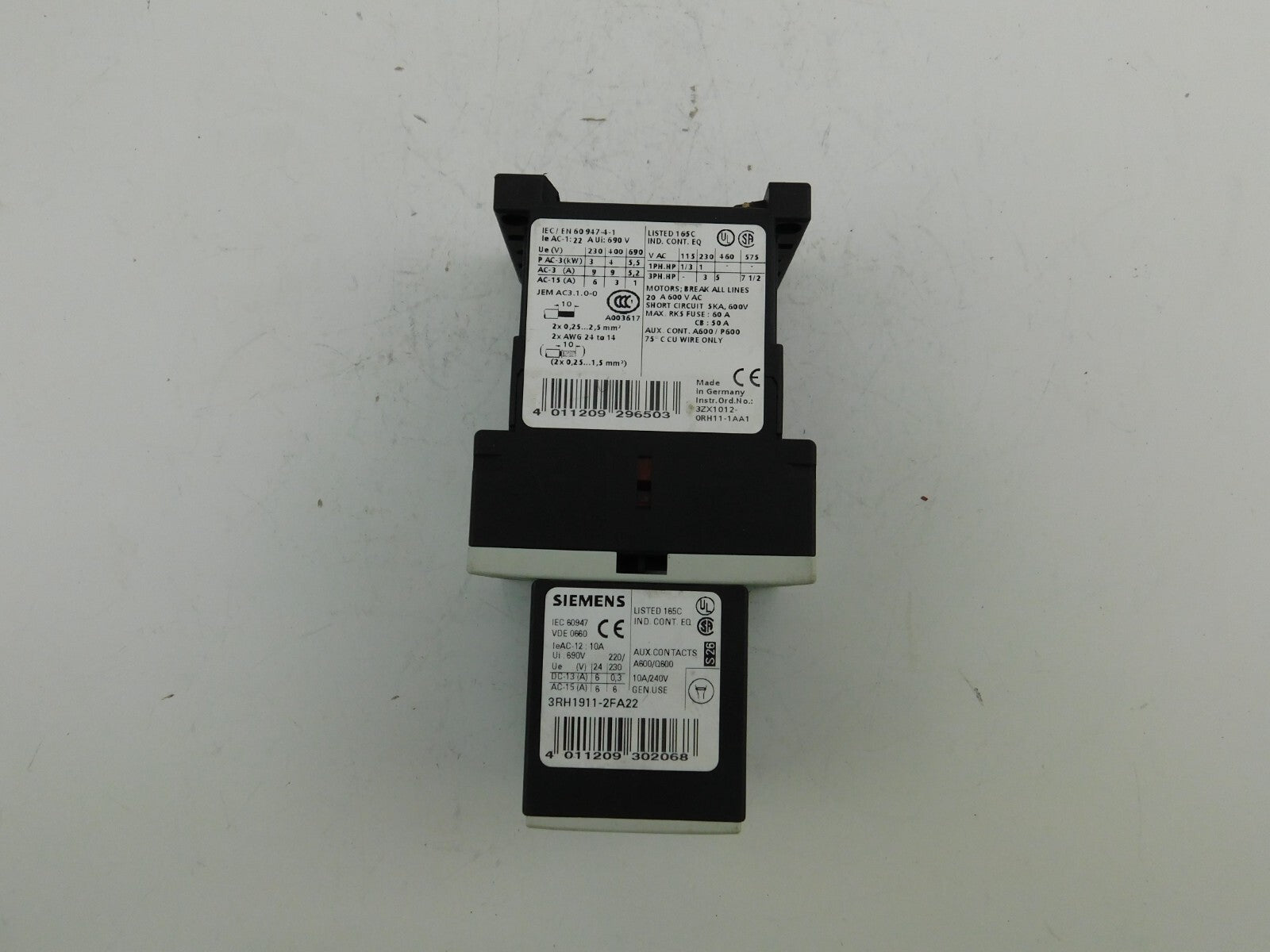 Siemens Schütz 3ZX1012-ORH11-1AA1 3RH1911-2FA22