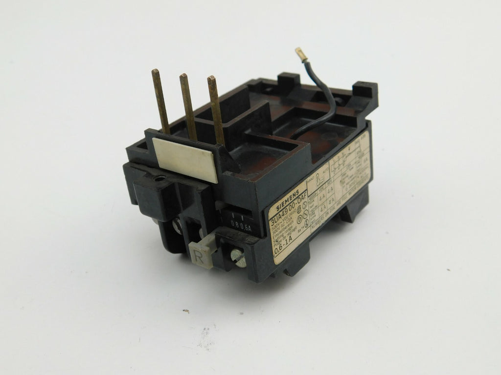 SIEMENS Überstromrelais 3UA49 00-0AF 0,6-1 A ** 2 Stück **