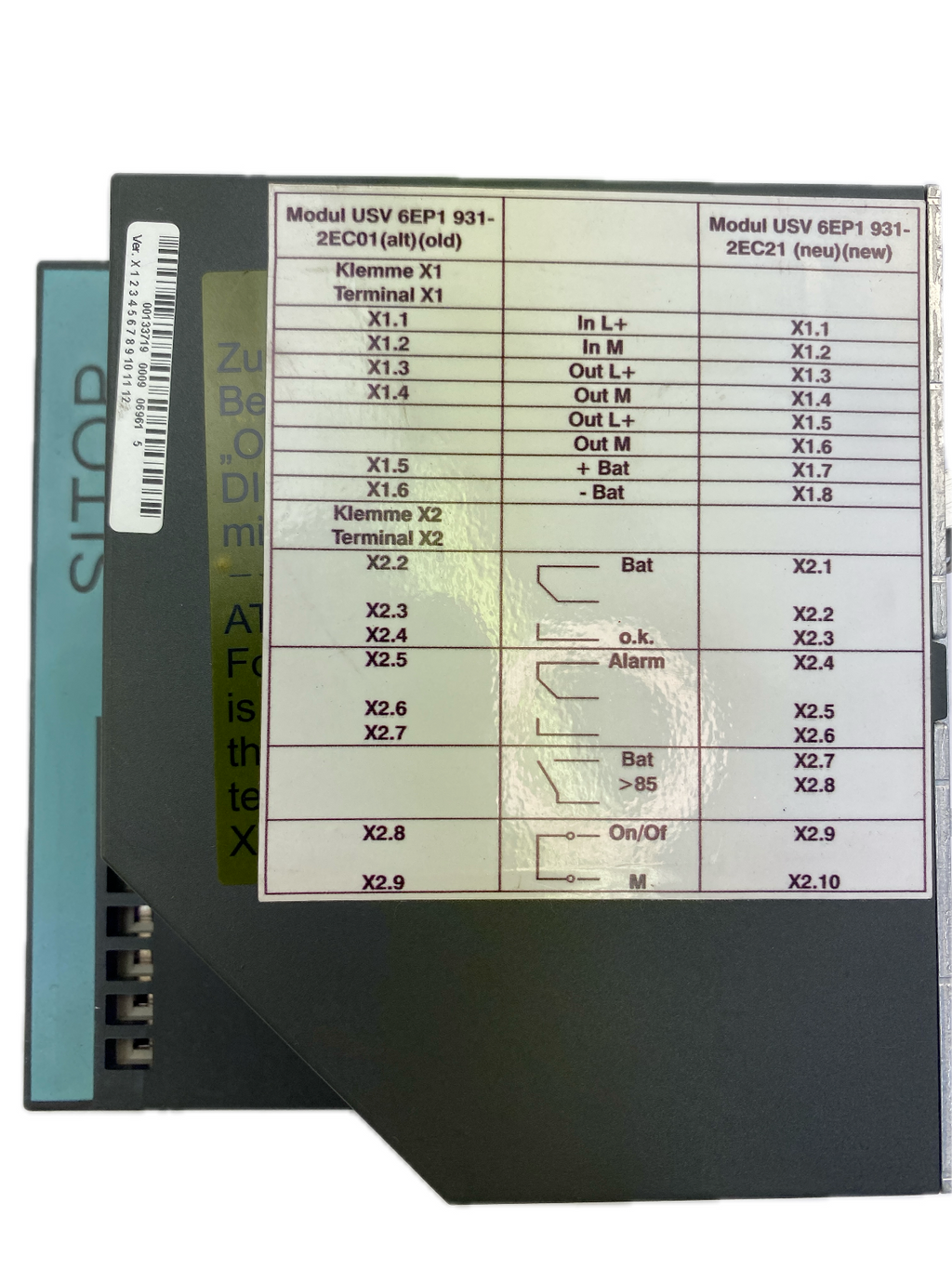 SIEMENS DC-USV-Modul 15  6EP1-931-2EC21