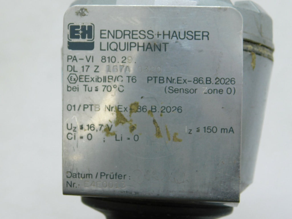Endress + Hauser Liquiphant PA-VI 810.29 DL 17 Z 1S7A 0320