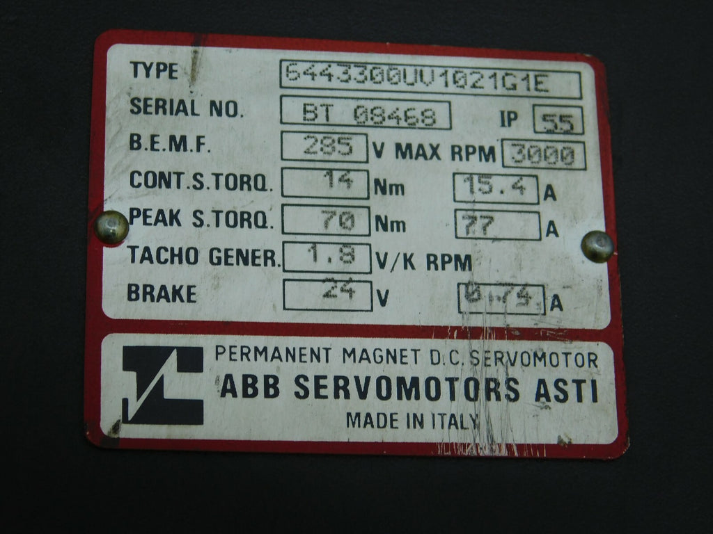 Isoflux ABB Servomotor 6443300UV1021G1E  14/70Nm  15,4/77A 