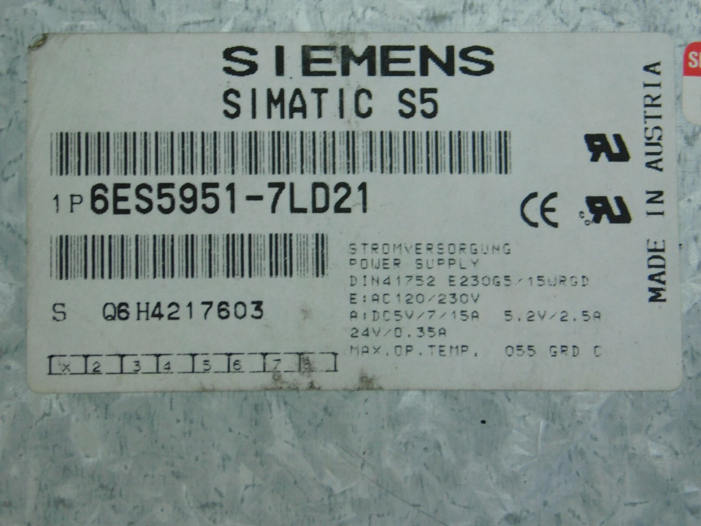 SIEMENS SIMATIC S5 6ES5951-7LD21