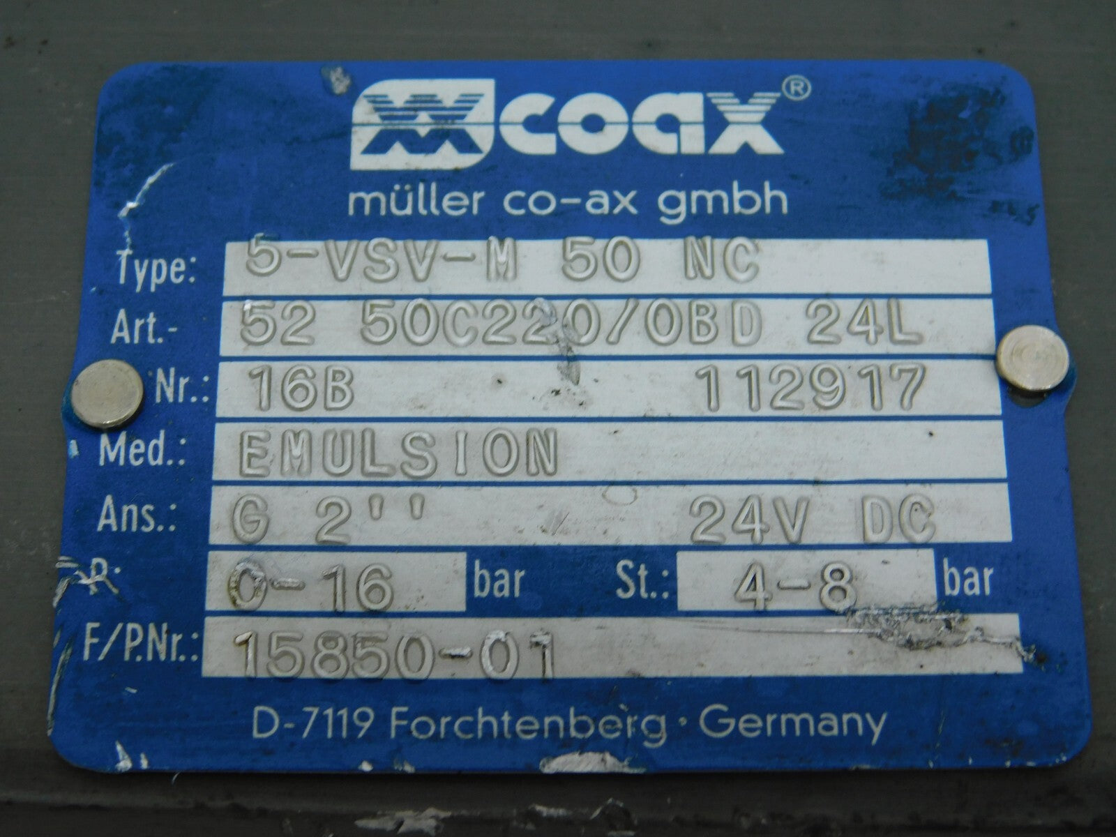 XX COAX Müller 5-VSV-M 50 NC 52 50C220/0BD 24L 112917