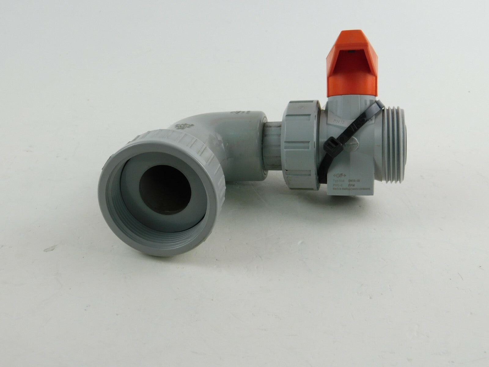 Georg Fischer Kugelhahn Typ 546 DN10 - 15 PVC-C + Bogen 90°   