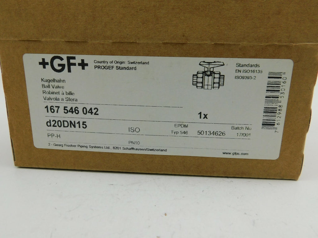 GEORG FISCHER +GF+ Kugelhahn 167 546 042 d20 DN 15 PP-H