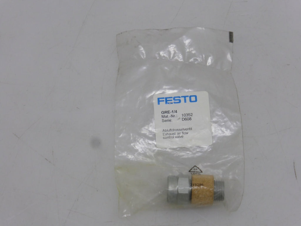 FESTO Abluftdrosselventil, GRE-1/4, Mat.-Nr.: 10352, Serie: D608