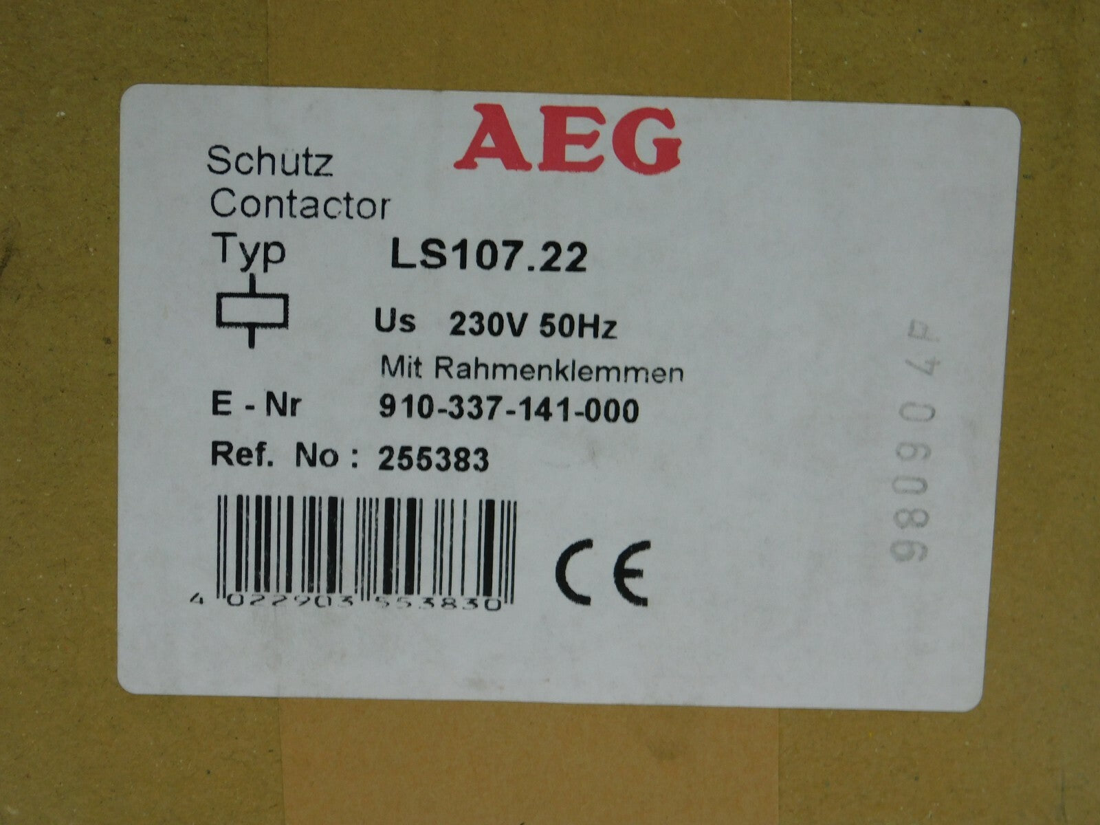 AEG  Schutz Contctor LS107.22 230 V 50 HZ 910-337-141000