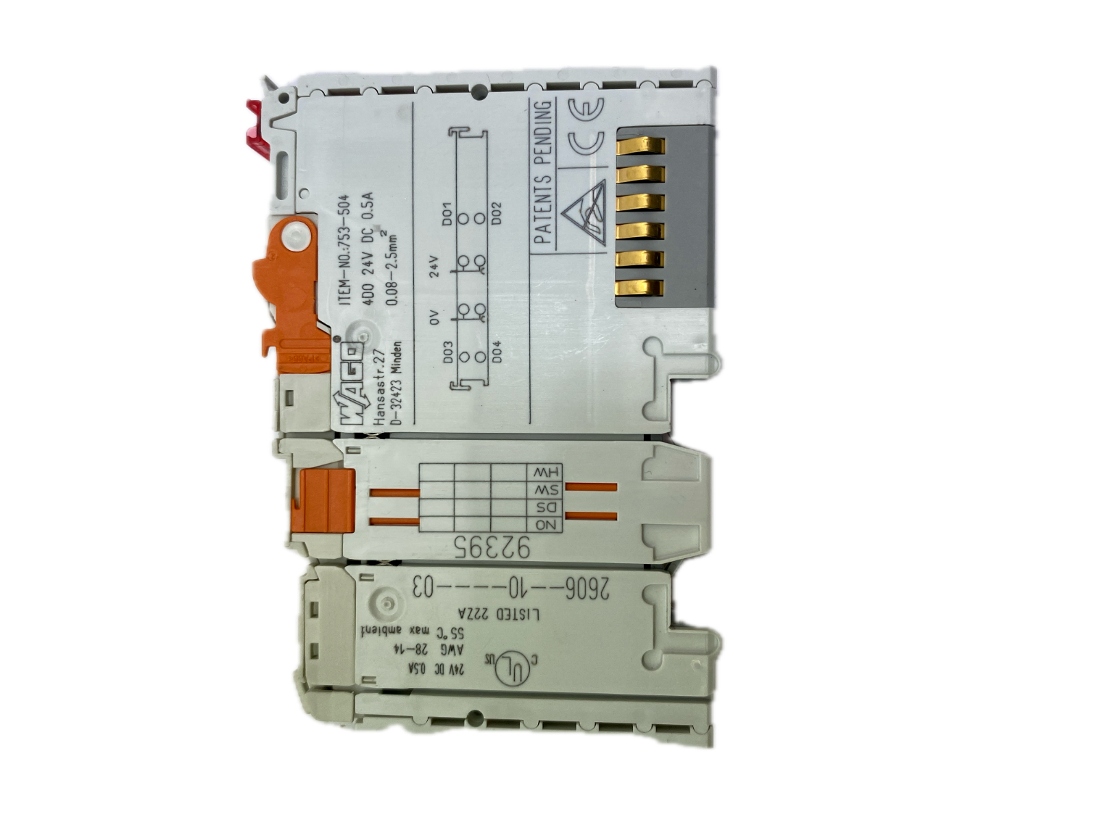 WAGO ITEM-NO.:753-504 4D0 24V DC 0.5A 2 0.08-2.5mm