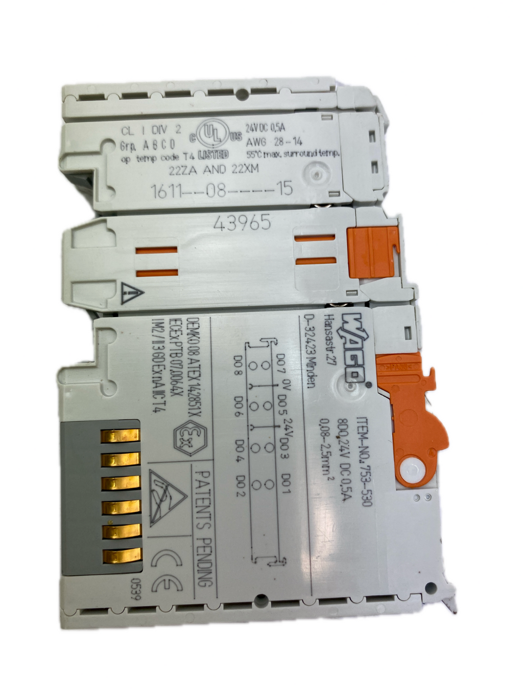 WAGO ITEM-NO. 753-530 800,24V DC 0,5A  0,08-2,5mm2