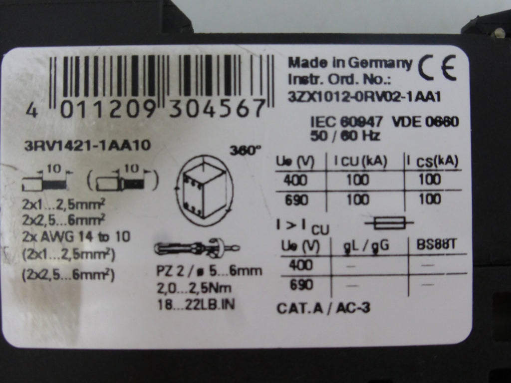 Siemens SIRIUS 3RV1421-1AA10