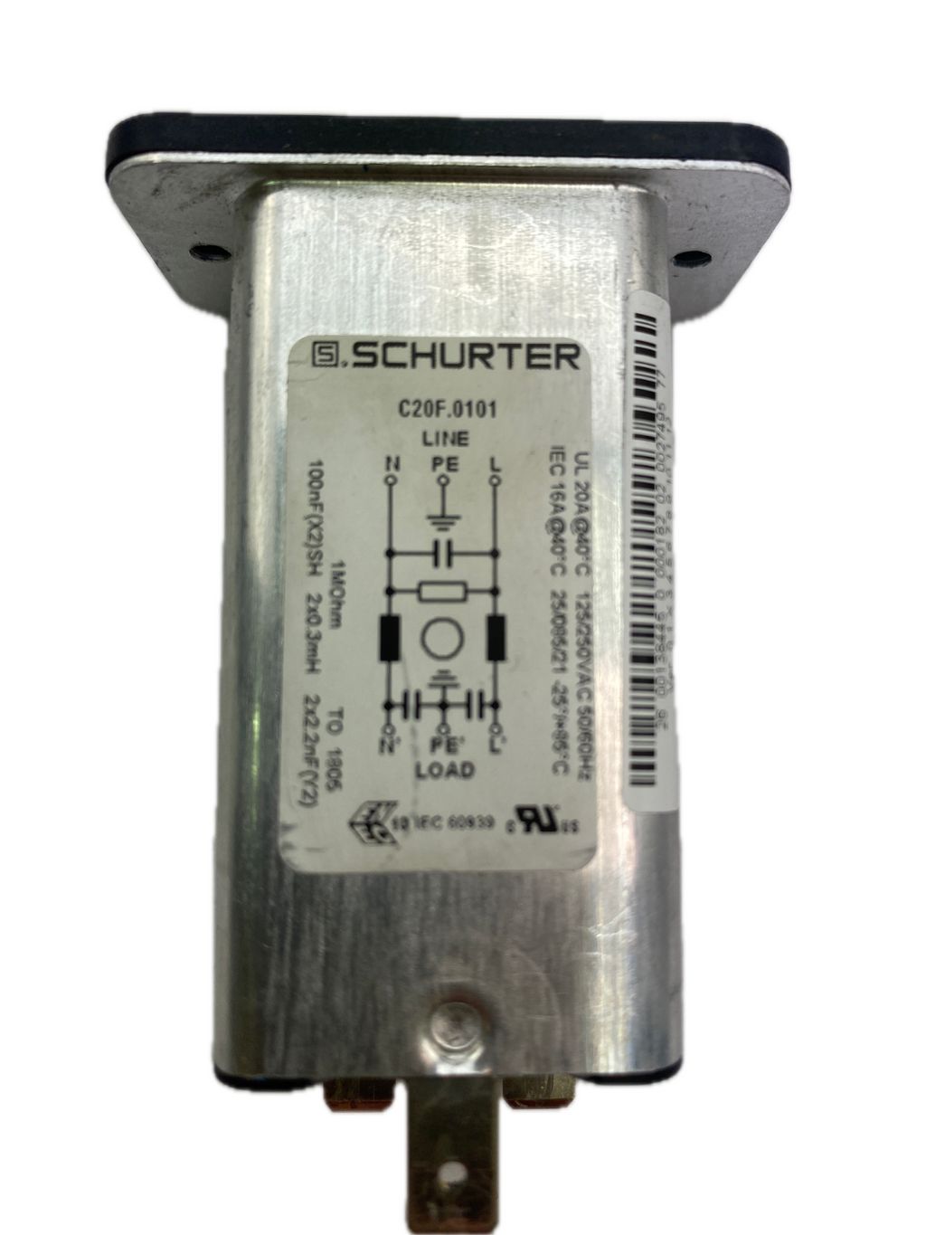 SCHURTER C20F.0101 100nF(X2)SH 2x0.3mH 2x2.2nF(Y2)