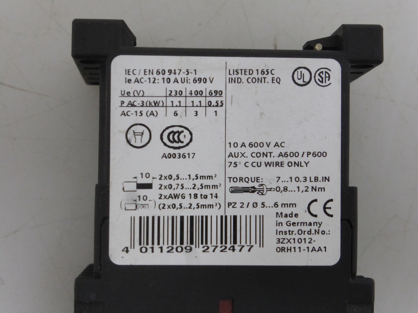 Siemens Hilfsschütz 3RH1131-1AP00
