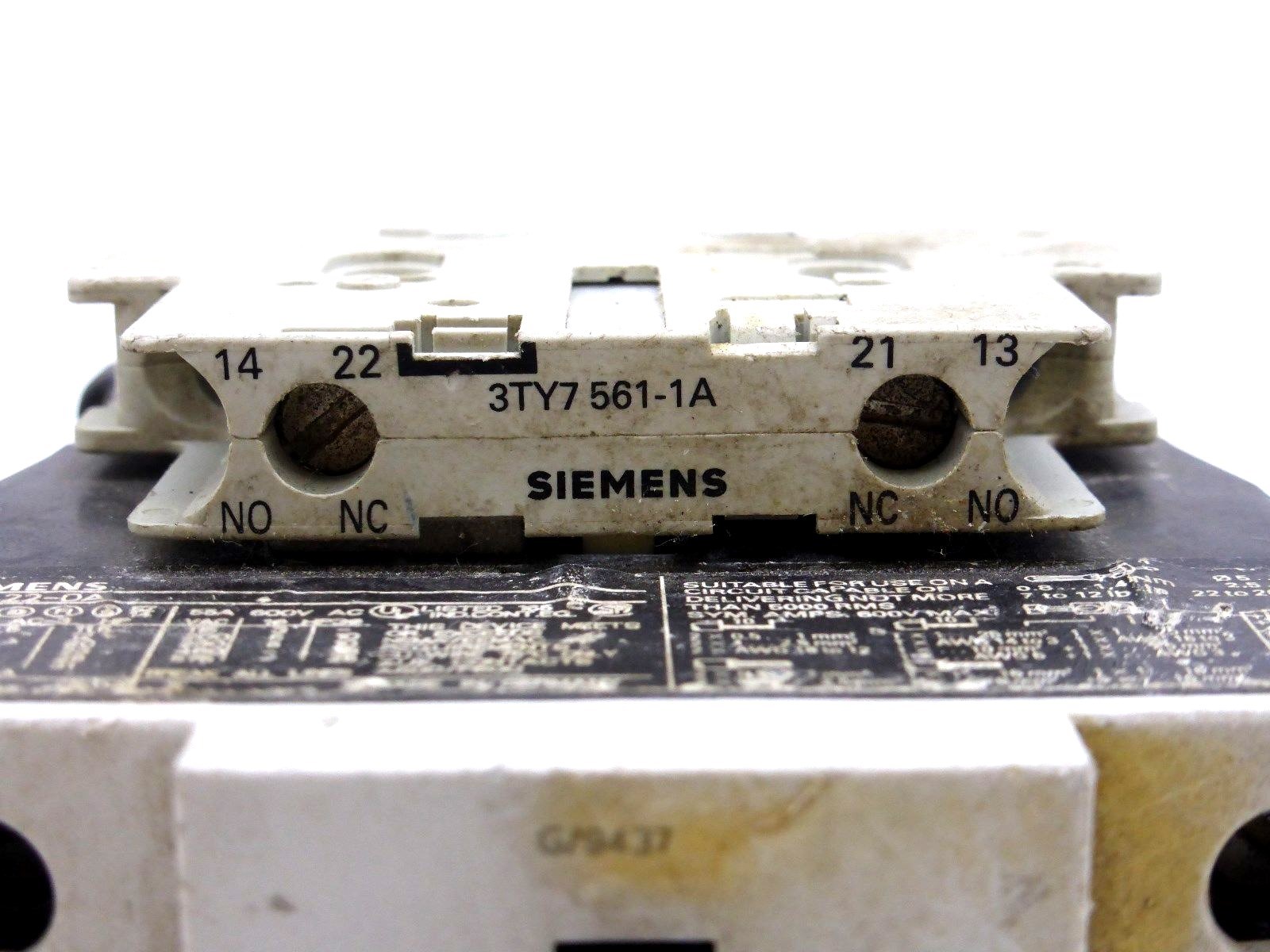 Siemens 3TF4422-0A Leistungsschütz mit Hilfskontakten 3TY7 561-1A; 3TY7 561-1B