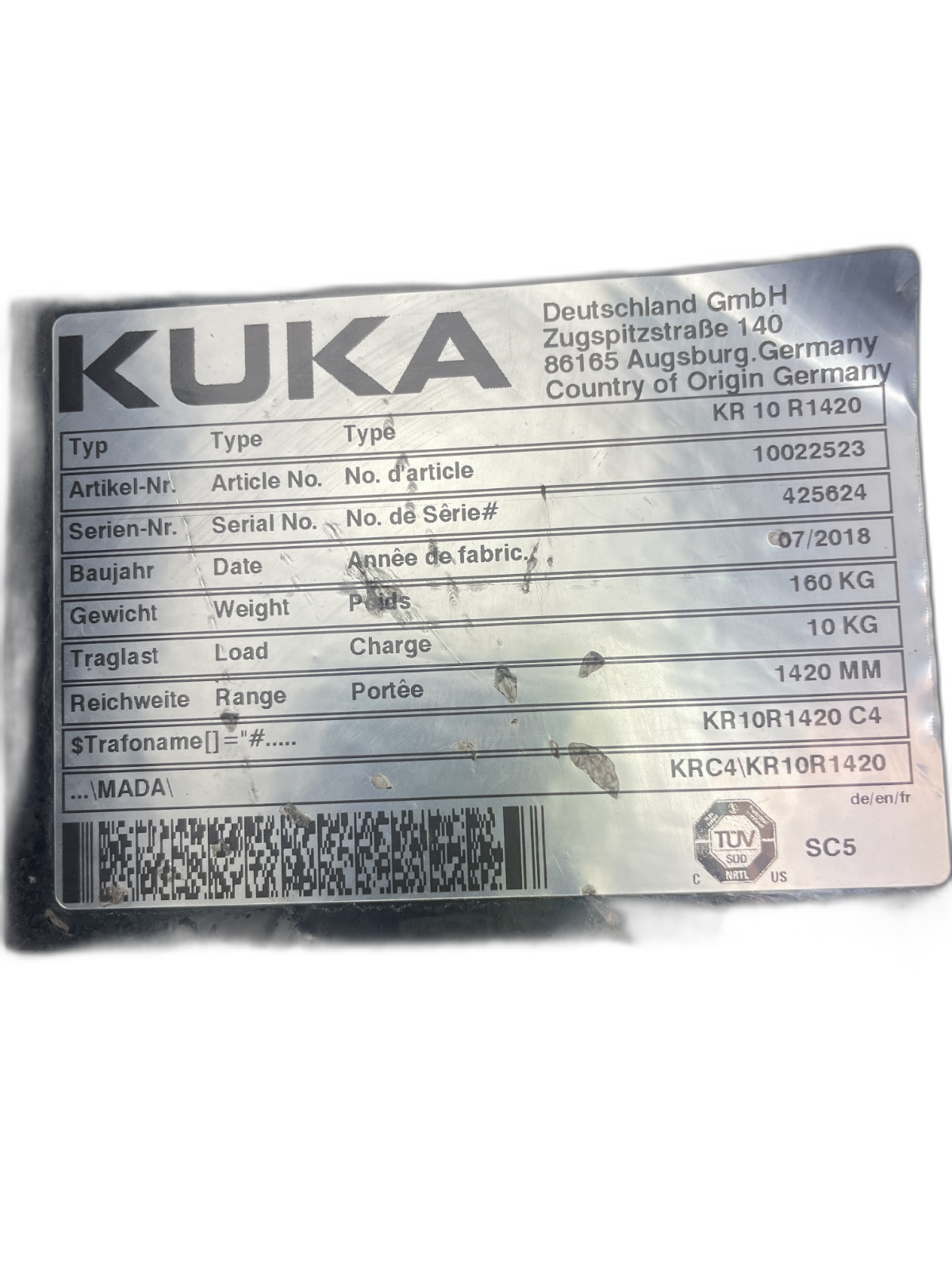 Kuka KRC4 Anschlusskasten / Verteilerkasten mit Kabelbaum, KR10R1420