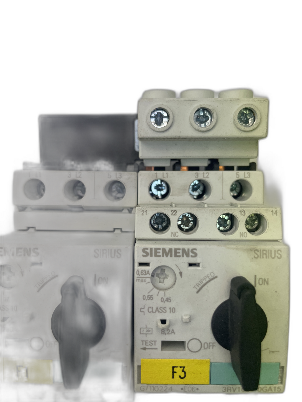 Siemens Sirius 3RV1021-4CA10 (F1) und 3RV1021-0GA15 (F3)