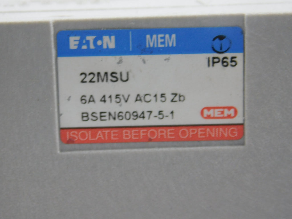EATON 22MSU 6A 415V AC15 BESEN60947-5-1
