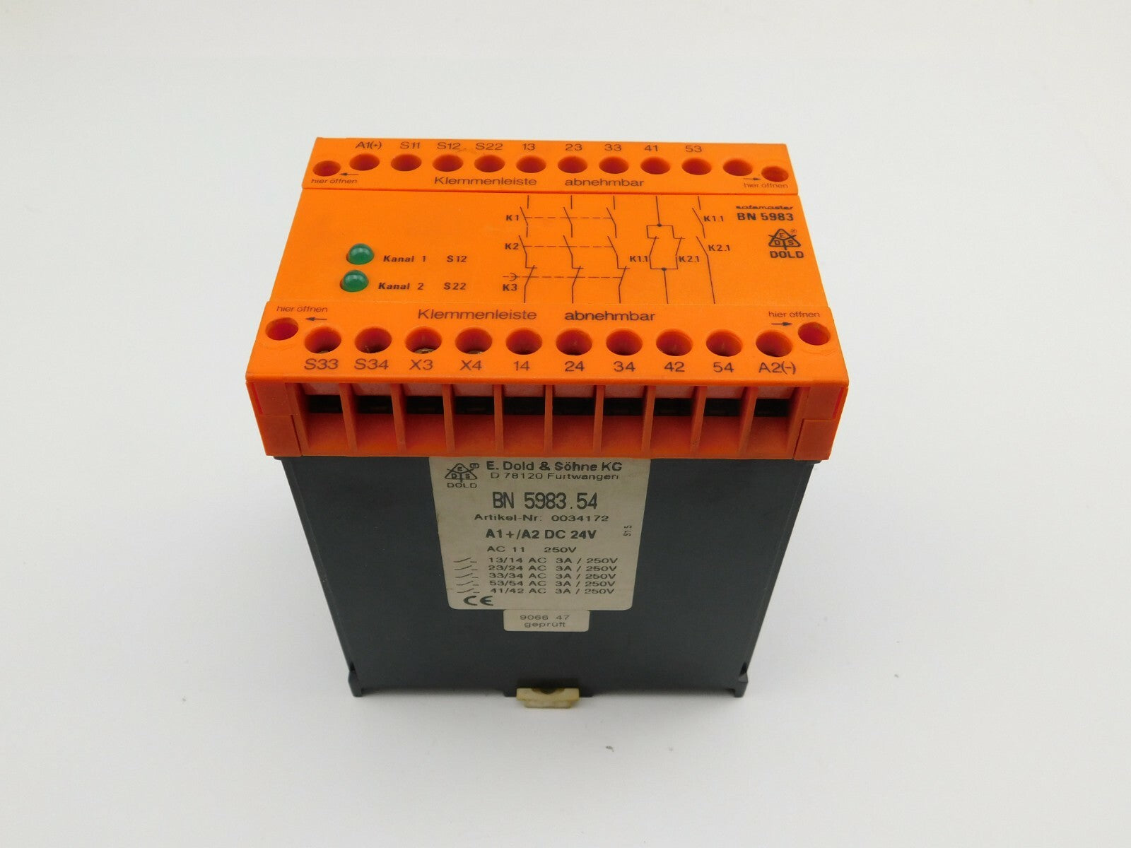 E D S DOLD Söhne Sicherheitsrelais KG BN 5983.54 0034172 1A+/A2 DC 24V