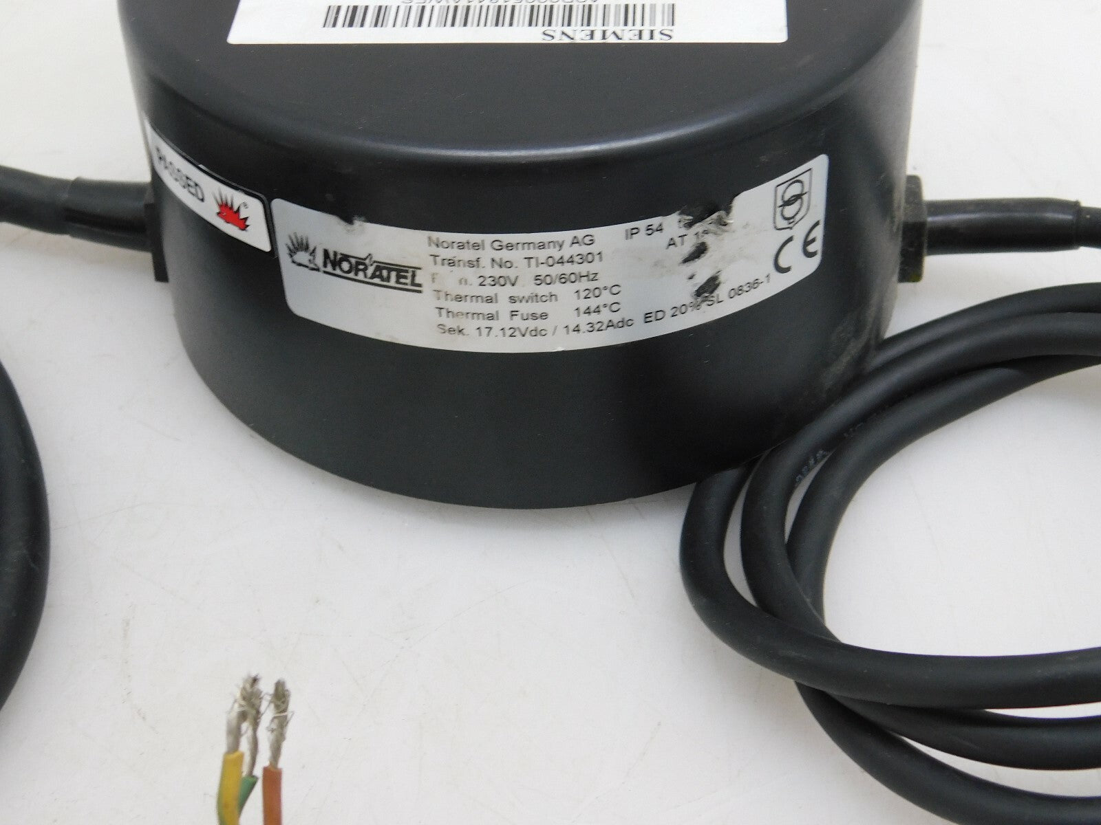 Siemens/Noratel AT18 Trafo IP54 ta55/B Transf.No. TI-044301