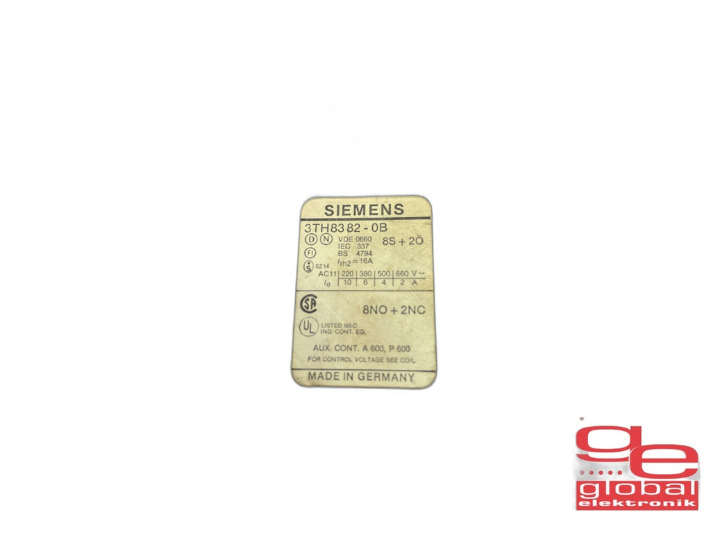 SIEMENS 3TH8382-0B 8NO + 2NC