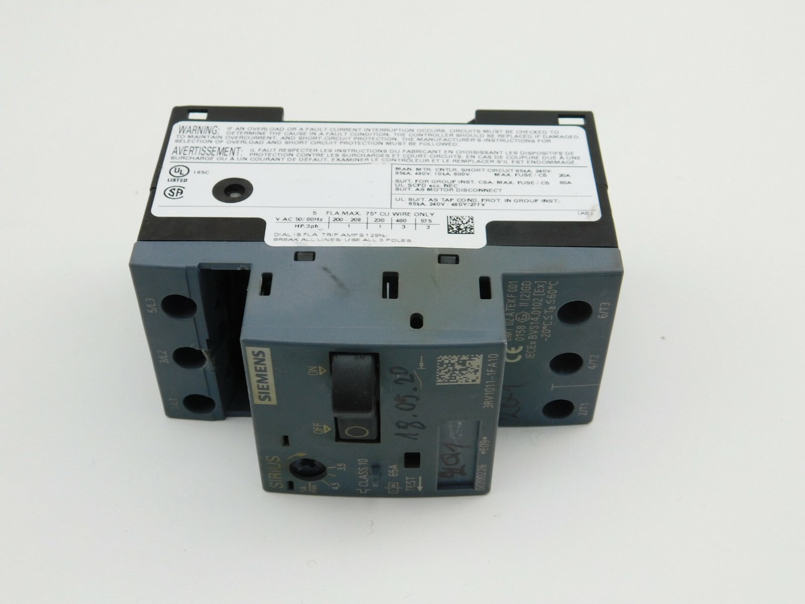 SIEMENS SIRIUS Leistungsschalter 3,5...5A 3RV1011-1FA10