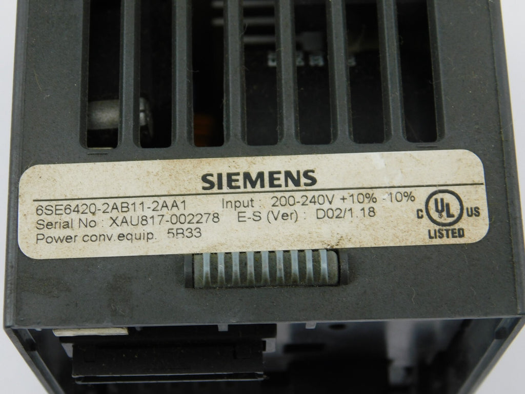 SIEMENS 6SE420-2AB11-2AA1 Input 200-240 +10% -10%