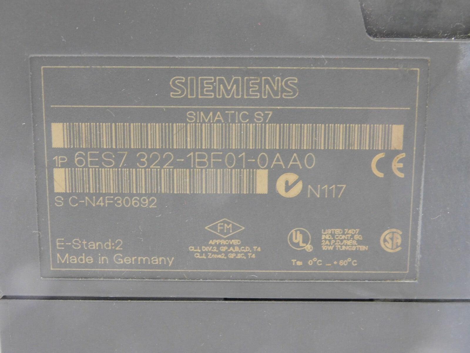 SIEMENS SIMATIC S7 6ES7 322-1BF01-0AA0