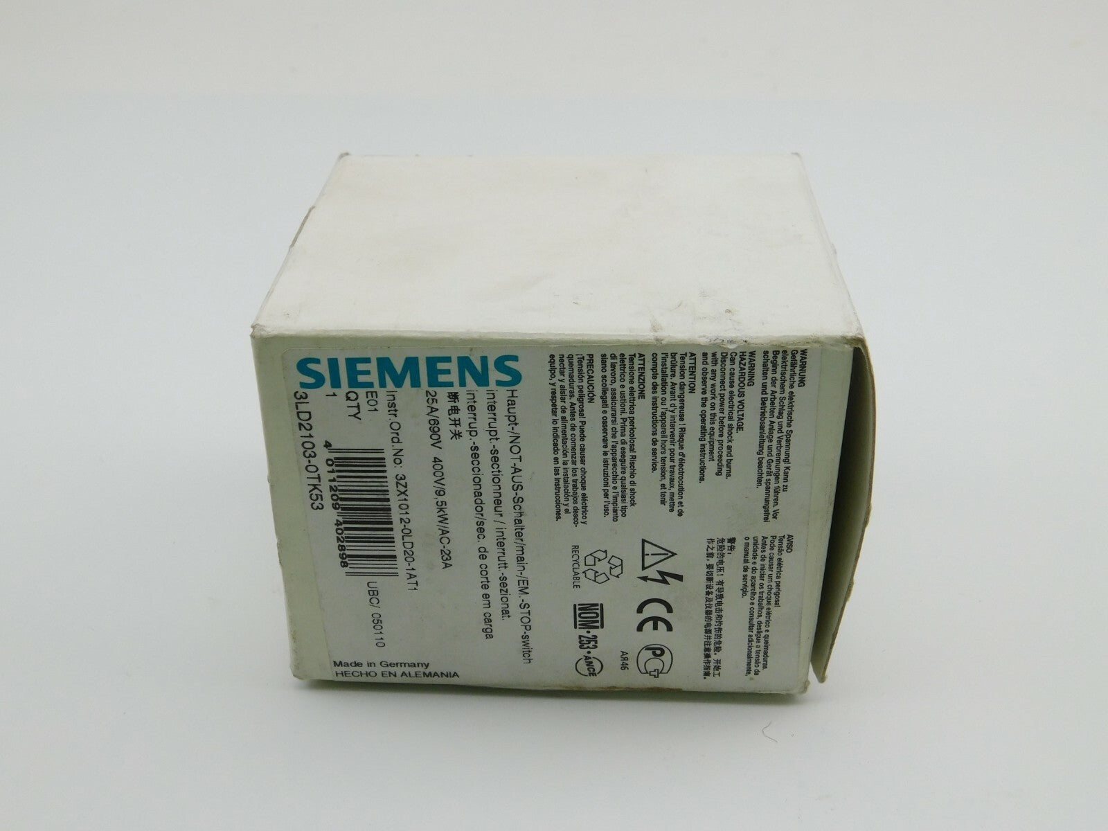 SIEMENS Schalter 3LD2 103-0TK53