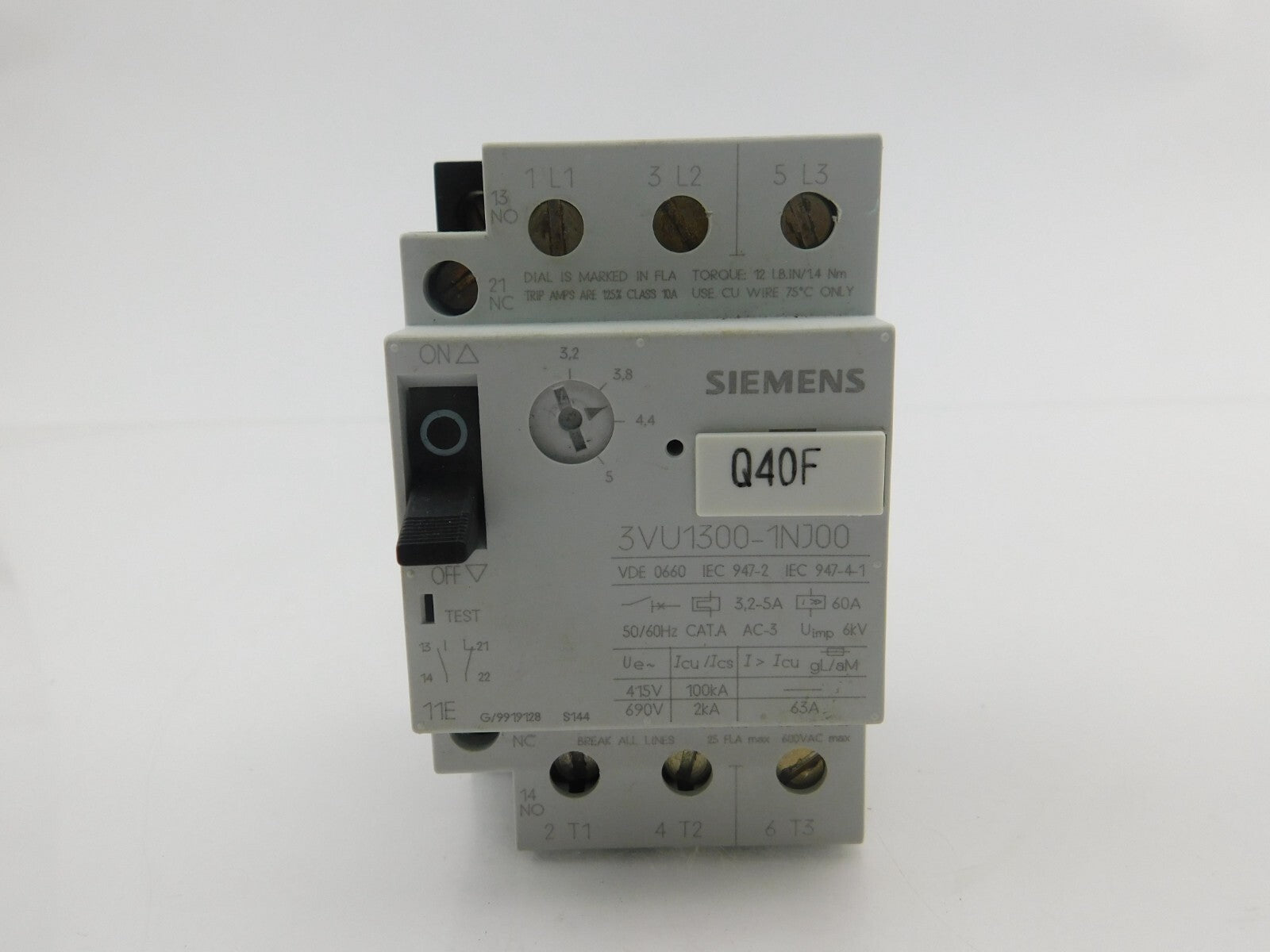 SIEMENS 3VU1300-1NJ00 Q40F