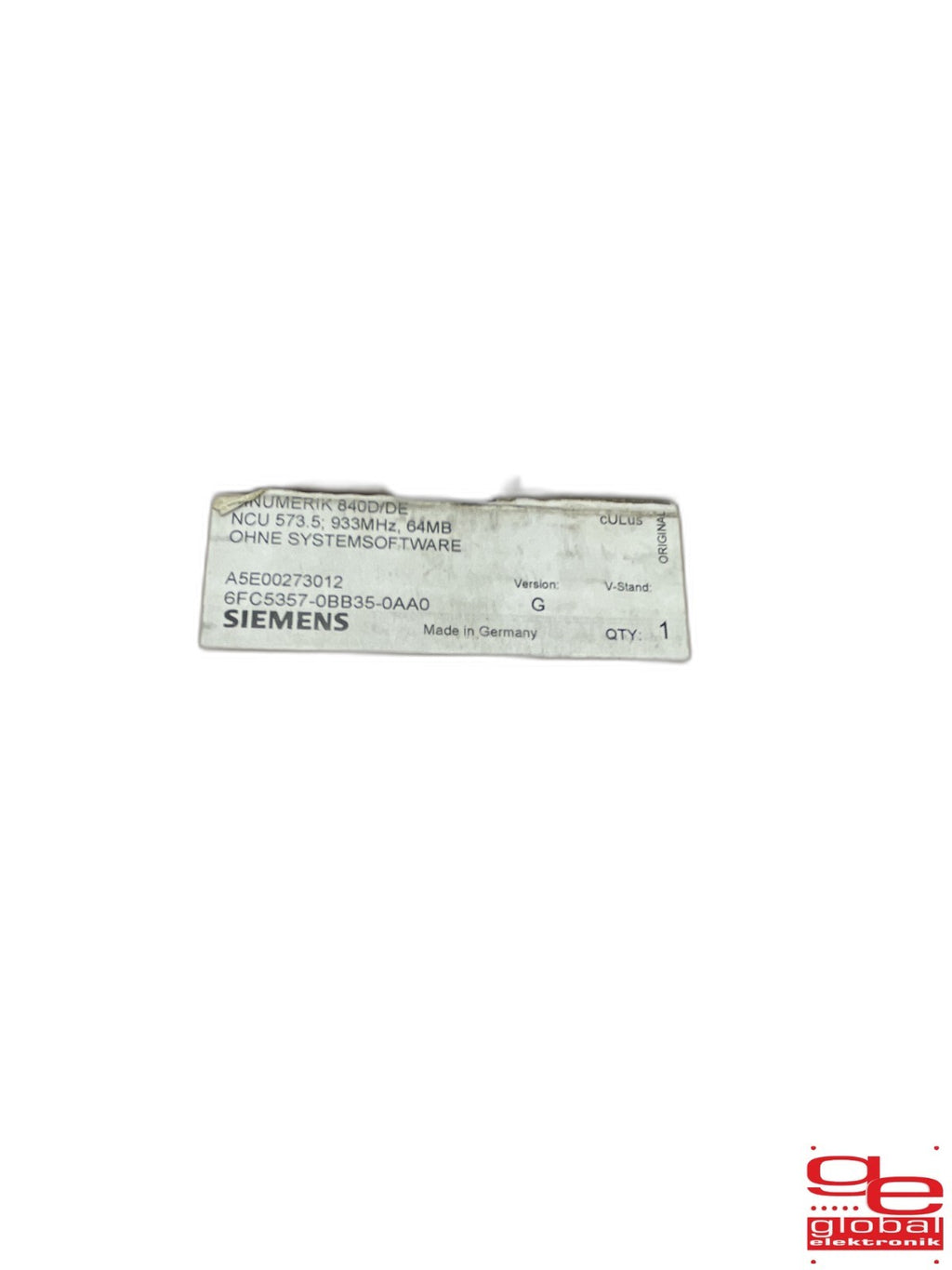 SIEMENS 6FC5357-0BB35-0AA0 NUMERIK 840D/DE NCU 573.5 933MHz, 64MB