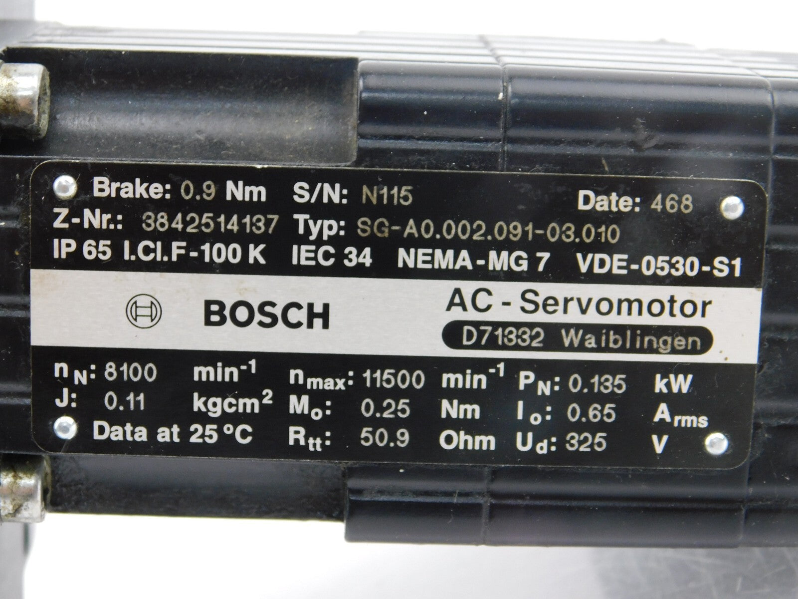 BOSCH Servermotor SG-A0.002.091-03.010