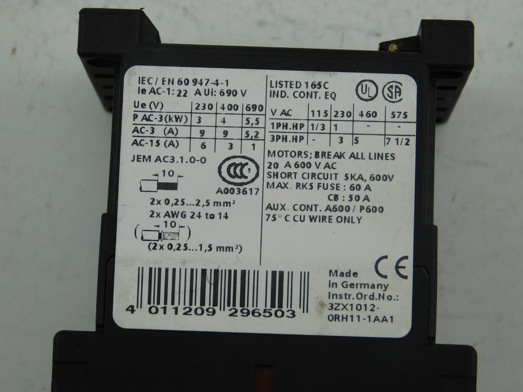 Siemens Schütz 3ZX1012-ORH11-1AA1 3RH1911-2FA22