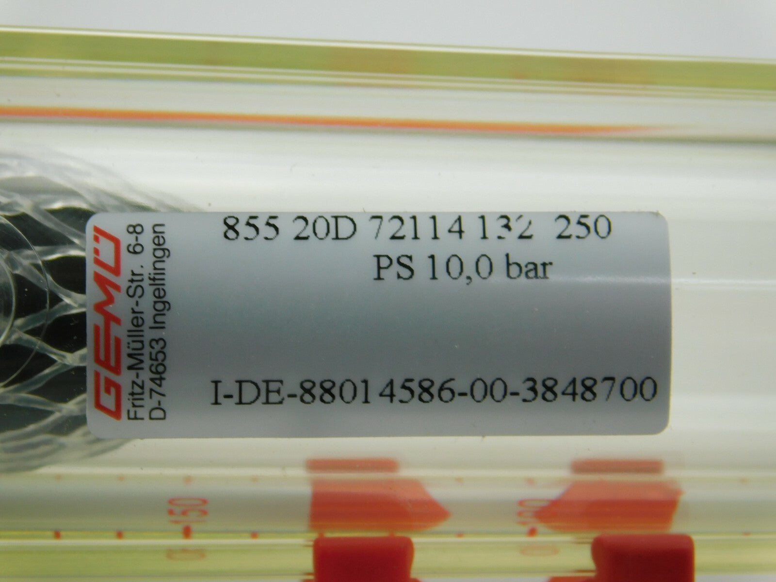 GEMÜ DURCHFLUSSMESSE 855 20D 72114 132 250 PS 10,0 bar I-DE-8801 4586-00-3848700