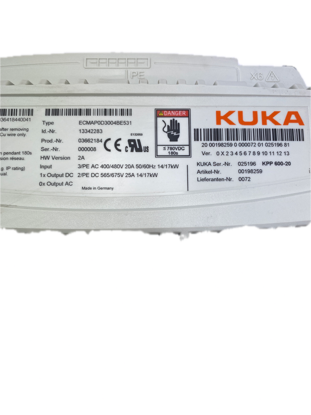 KUKA  KPP 600-20  ECMAP0D3004BE531. 00198259