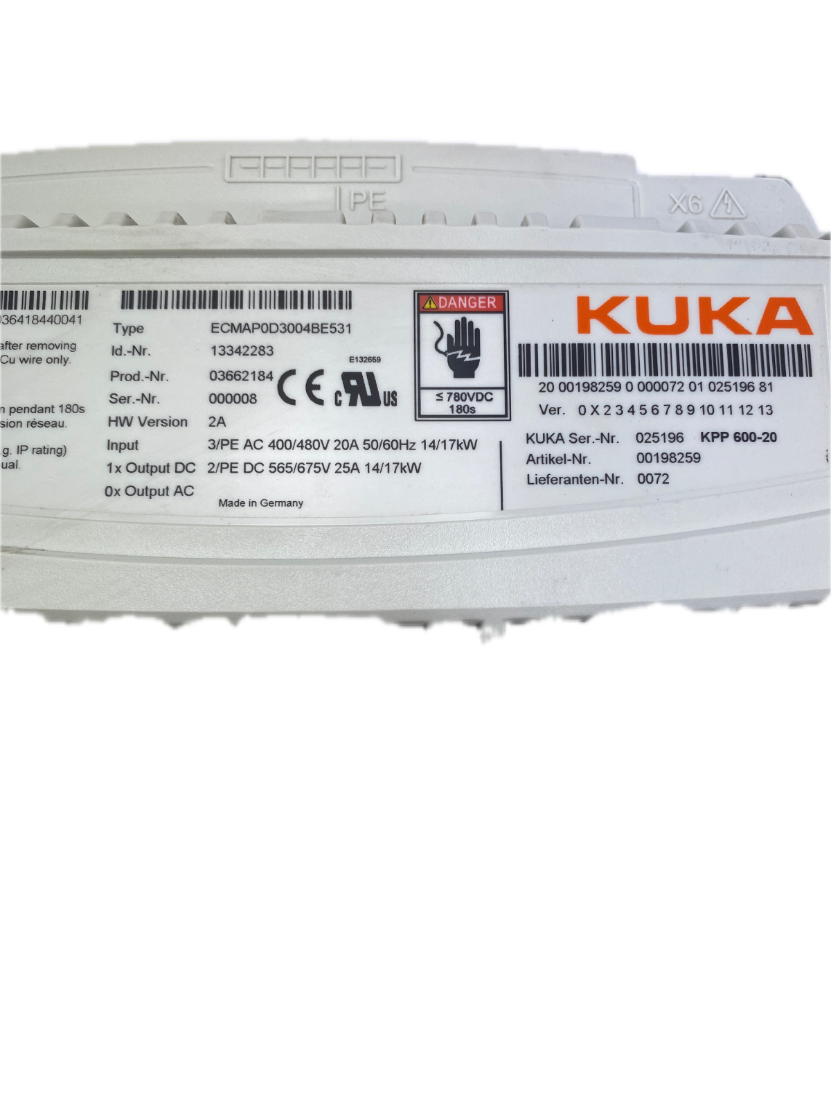 KUKA  KPP 600-20  ECMAP0D3004BE531. 00198259