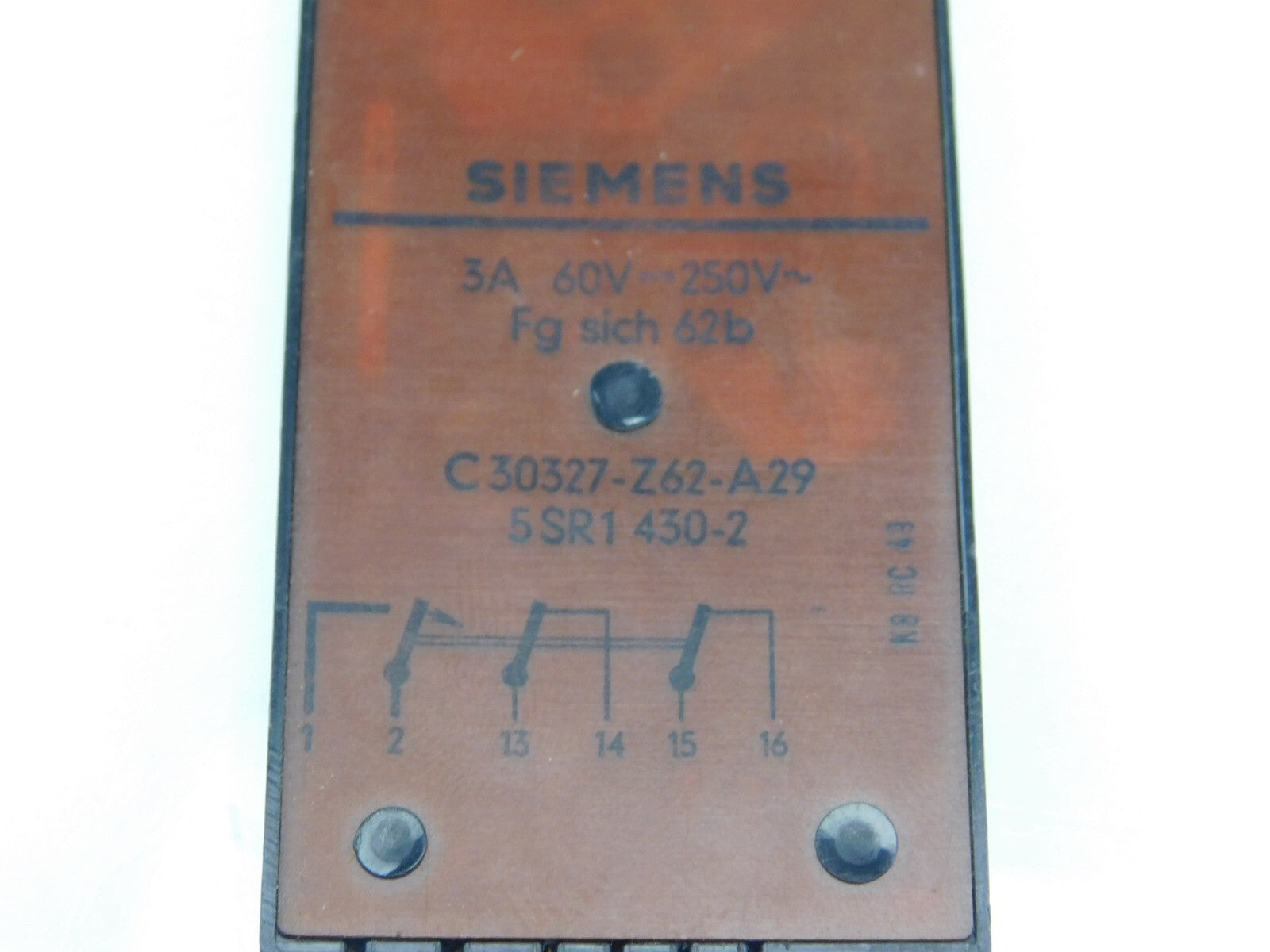 SIEMENS C 30327-Z62-A29 5 SR1 430-2 3A 60V- 250V~
