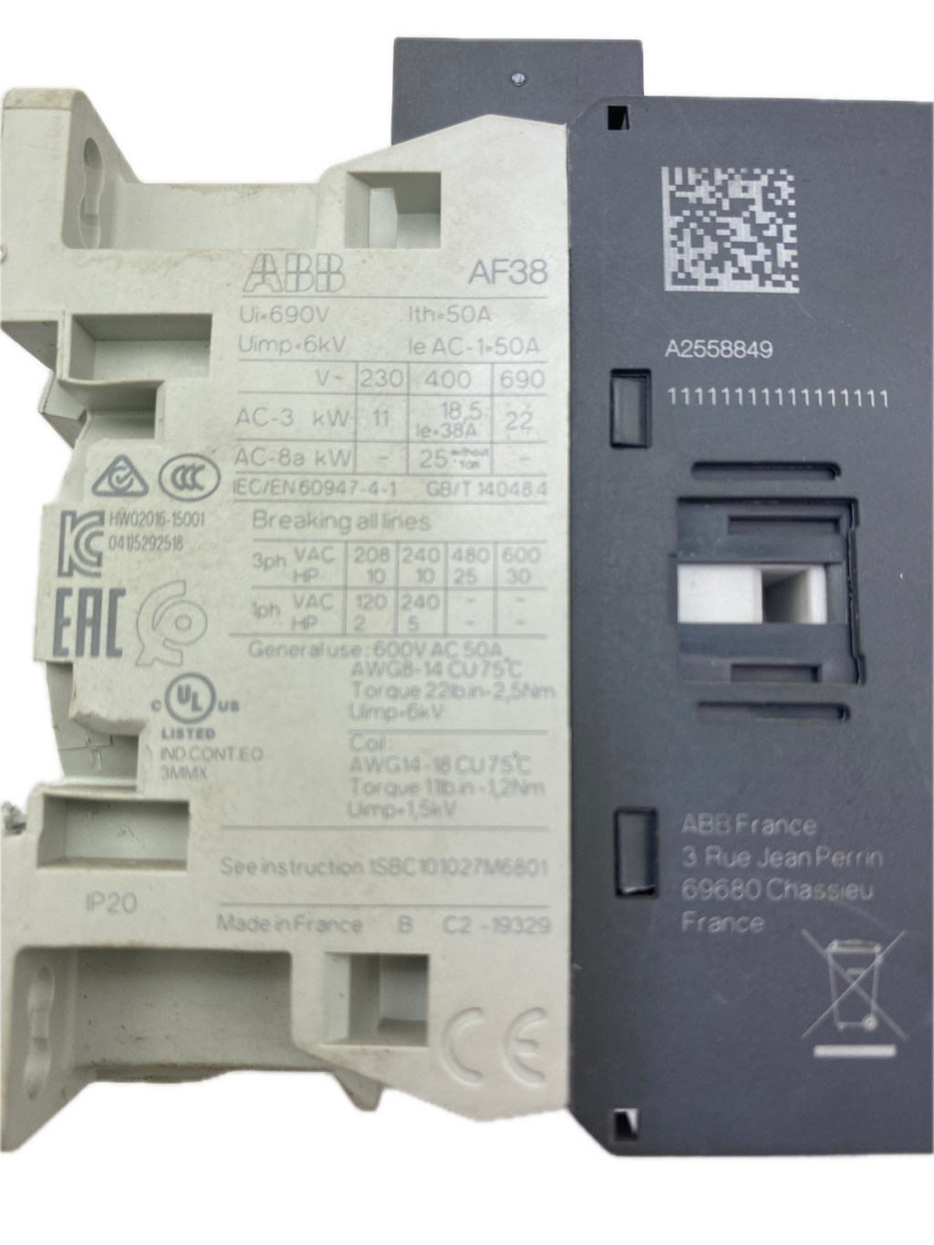 ABB  AF 38-30-00-11  24-60V50/60HZ 20-60VDC