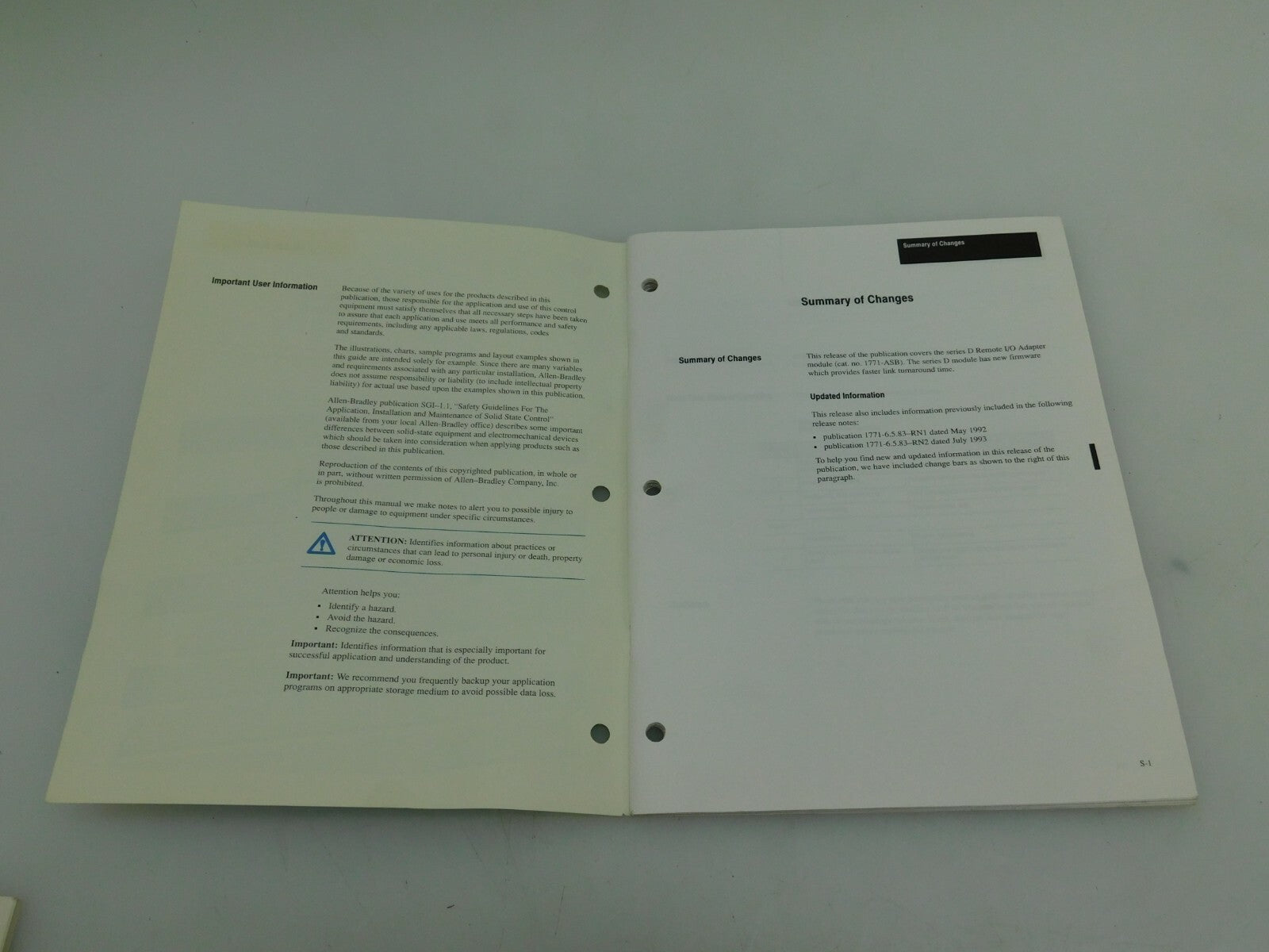 Handbuch ALLEN-BRADLEY Remote O/I Adabter Module 1771-ASB Series D ** 4 Stück **